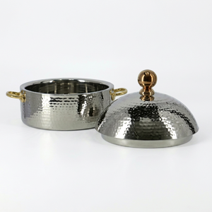 Stainless Steel Casserole <b>Pot</b> With <b>Lid</b> 24cm Round Minimalist Design Durable For Gas And Induction Cooker - Product Image 1