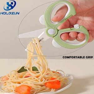 BPA-free xách tay gốm bé thực phẩm kéo với nhựa xử lý và lưỡi bảo vệ cho nhà bếp và đi cắt sử dụng - Product Image 5