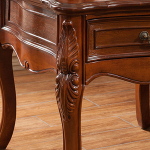 Tavolino d'<span class=keywords><strong>Angolo</strong></span> in Legno Stile Antico Americano con Cassetto Portaoggetti Q263 - Product Image 3