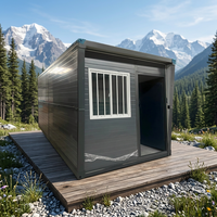 Maison conteneur pliable résidentielle préfabriquée en acier, 2 chambres avec cuisine et salle de bain pour la vie de famille et le jardin
