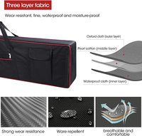 88 Keys Portable Nylon Foldable Lightweight Durable Padded Black Keyboard Case for Electric Piano Gig Bag Adjustable Shoulder