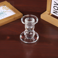 Bougie Tube droit clair coupe-vent ouragan chandelier tête unique cristal verre bougeoir pour centres de table de mariage