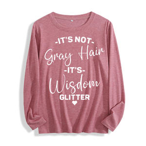 Camiseta de Manga Larga para Mujer en Varios Colores, Tela Suave con Estampado Gráfico con la Frase 'No es Canas, es Sabiduría' - Product Image 3