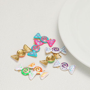 Custom Bulk Non Tarnish 14k 18k Gold Plated 316L Stainless Steel Pendant Candy Charms for Necklace <b>Bracelet</b> Jewelry Making - Product Image 3