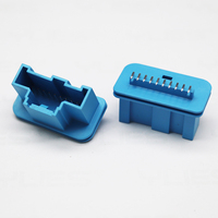 Conector Automotriz de 2.54mm de Paso, 10 Pines, 90 Grados con Poste de Posicionamiento, Aguja Plana K2008 para Placa PCB