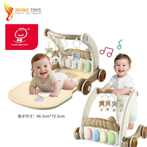 2025 Venta caliente 2 en 1 juego infantil gimnasio multifunción Andador de bebé con alfombrillas de juego musicales marco de plástico <span class=keywords><strong>silla</strong></span> para caminar de bebé - Product Image 2