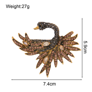 Water Diamant Dier Vogel Broche Retro Kolibrie Borst Bloem Borst Bloem Niche Vogel Feest Diner Broche - Product Image 2