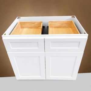 USA Kitchen Renovation Durable Solid Wood Drawer Cabinet Affordable Modular American Standard Kitchen Base Cabinets in White - Product Image 1