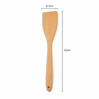 Ensemble de spatules en bois de hêtre naturel 4 pièces, spatule de cuisine antiadhésive en bois, spatule à frire écologique, ustensiles de cuisine