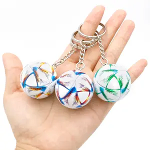 Customized PU Leather Soccer Ball Promo Keychains Wholesale Prices Huge Quantity Keyrings Personalized Keyrings