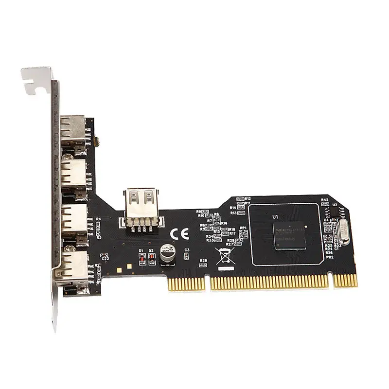Carte d'extension PCI vers 5 USB2.0 Carte Riser D720101 pour accessoires informatiques