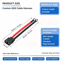 Câble d'alimentation personnalisé QS8 120A avec connecteur anti-étincelle et borne annulaire pour drone, voiture RC, trottinette électrique, batterie au lithium