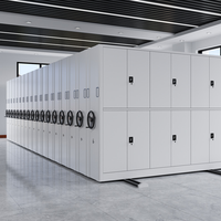 Sistema de Estanterías Metálicas Compactas Manuales de Alta Resistencia con Manivela, Estanterías de Almacenamiento Denso para Archivos de Oficina
