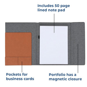 Laser engravable khoảng trống 7 "x 9" da máy tính xách tay danh mục đầu tư với trifold thiết kế và <span class=keywords><strong>notepad</strong></span>, thích hợp cho các biểu tượng tùy chỉnh - Product Image 2