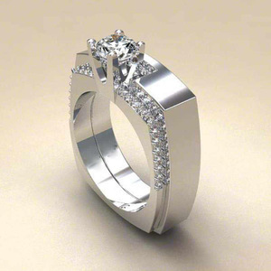 Set di Anelli da Donna in Rame Placcato Oro con Zirconia Cubica, Gioielli alla Moda - Product Image 3