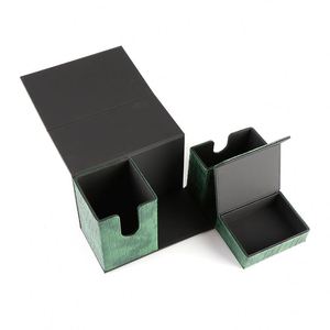 Boîte de rangement portable en cuir PU avec motif crocodile pour jeux de cartes à collectionner, design à coins carrés - Product Image 3