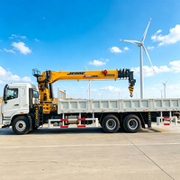 Nouvelle grue de chantier montée sur camion 12T, moteur diesel fiable, télécommande en option, système hydraulique, roulement central