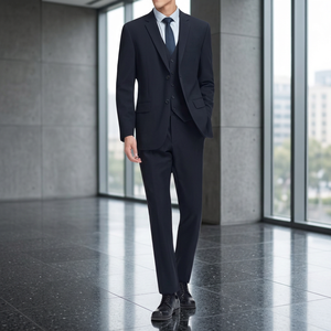 Costume formel deux pièces pour homme grande taille MSF – Ensemble blazer et pantalon sur mesure pour mariage, fête ou bureau - Product Image 4