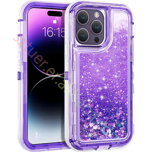 Vente en gros 3 en 1 Liquid Glitter Bling Sparkle Antichoc Phone Case pour Iphone 15 Case - Product Image 4