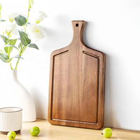 Planche à découper en bois d'acacia de qualité supérieure, vente en gros, poignée en fibre solide, accessoires de cuisine pour la viande et la charcuterie, rectangle, 2,0 cm, durable