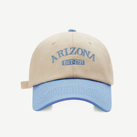 Gorra de Papá de Algodón Sarga Bicolor de 5 Paneles Estilo Vintage, Suave, Sin Estructura, de Perfil Bajo con Visera Curva y Bordado - ¡Gran Oferta!