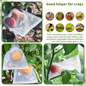 Borsa a rete per protezione vegetale con <span class=keywords><strong>maniche</strong></span> a rete sacchetti a rete Mini <span class=keywords><strong>Organza</strong></span> con coulisse sacchetti regalo per piante e fiori fioriere e vasi di fiori - Product Image 4