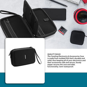 Estuche de transporte universal para electrónica/accesorios, organizador de viaje resistente, 9.8” x 5.6” x 2.8” - Caja de EVA negra - Product Image 3