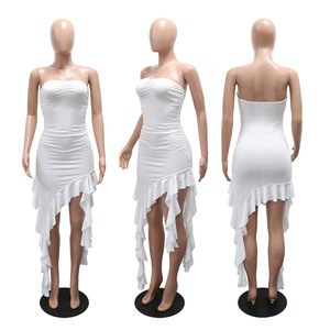 ชุดเดรสมินิแบบไม่มีสายรัดไหล่สำหรับผู้หญิง - ชุดเดรสปาร์ตี้เข้ารูปหลากสีแฟชั่น - Product Image 5