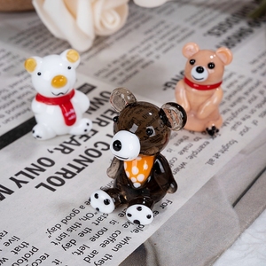 Simpatico vetro orso <span class=keywords><strong>Murano</strong></span> figurina di vetro giocattolo fatto a mano animale di vetro per la decorazione di arte regalo - Product Image 5