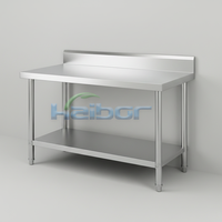 Table de préparation alimentaire en acier inoxydable de haute qualité pour cuisine commerciale, plan de travail en acier inoxydable 201/304 pour hôtels
