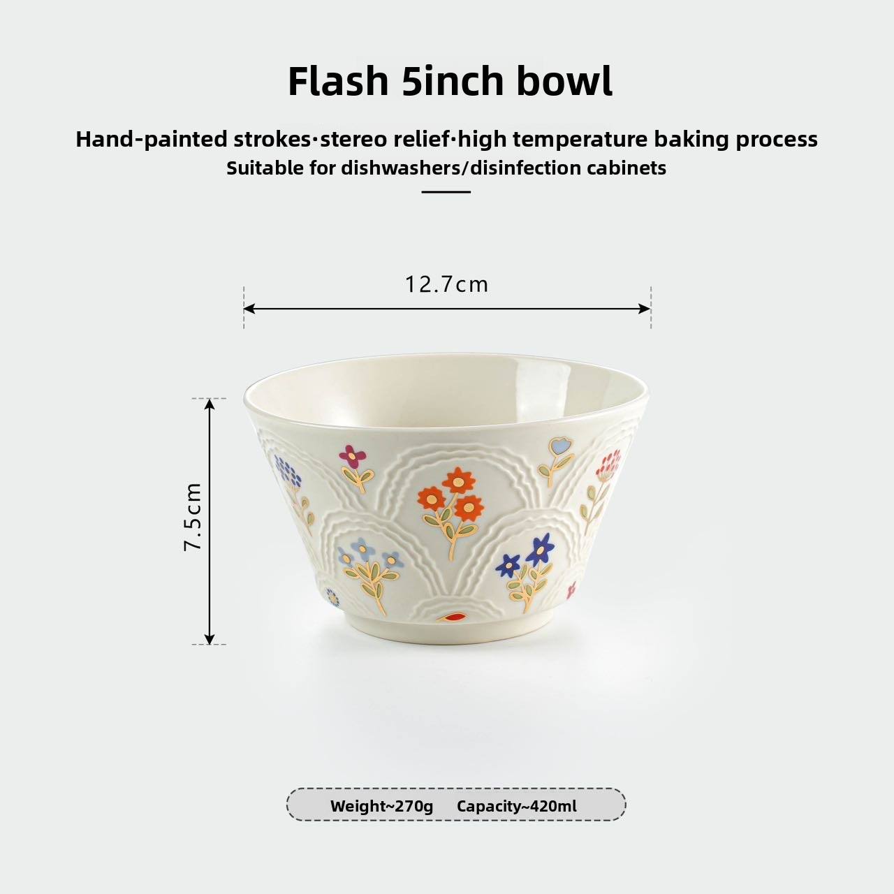 bol rond 5 pouces blanc-Flash