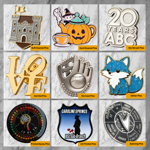 Épingles métalliques personnalisées sans MOQ, <span class=keywords><strong>design</strong></span> sur mesure, épingles en émail dur, épingles en émail souple avec carte de support - Product Image 5