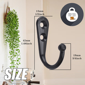 Rustic Metal Antique Zinc Alloyed Bronze Decorative Single Wall Coat Hanger <b>Hooks</b> - Product Image 2