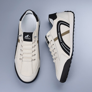 Zapatillas Deportivas Casuales de Cuero para Hombre, Blancas, con Suela Gruesa, Tacón Bajo, Estilo Juvenil, Modelo 8652 - Product Image 3