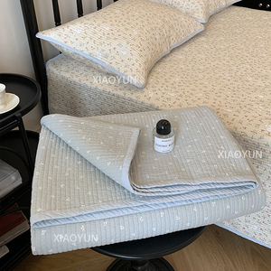 Ensemble de draps de lit Tatami 3m en coton pur respirant pour usage domestique, motif floral rayé - Product Image 5