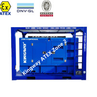 Atex – compresseur d'air antidéflagrant 375cfm Zone 1 Zone 2 avec cadre de levage DNV2.7-1 et ignifuge pour les champs de pétrole et de gaz