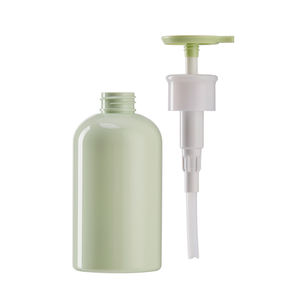 Bouteilles d'emballage cosmétique PET de 500ml couvercle rabattable en plastique pour contenants de lotion d'essence couleur verte brillante - Product Image 4