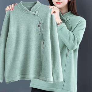 Women's Thickened Fleece-lined Retro Long Sleeve T-Shirt Pink Embroidered Autumn Winter Outerwear Base Layer M-4XL Anti-Pilling - Product Image 4