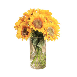 Fleur de tournesol artificielle en soie, branche unique, décoration intérieure, accessoires de mariage, photographie en extérieur - Product Image 5