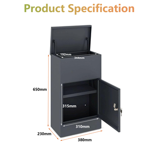 Caja de paquetería independiente moderna para exteriores, caja de entrega bloqueable y resistente a la intemperie hecha de metal robusto para uso comercial en el hogar - Product Image 2