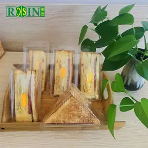 Tùy Chỉnh Pet Trong Suốt Dùng Một Lần Bánh Sandwich Nhựa Rõ Ràng Bản Lề Tam Giác Vỏ Sò Đảng Takeout Bao Bì Thực Phẩm Hộp Container