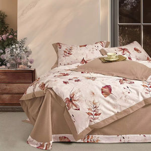 Juego de funda de edredón cómoda y fresca simple con dos fundas de almohada Juego de cama textil para el hogar con estampado floral - Product Image 5