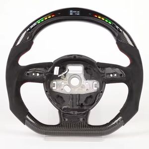 Volant à LED en fibre de carbone cuir perforé pour <span class=keywords><strong>Audi</strong></span> <span class=keywords><strong>RS</strong></span> S3 S4 S5 2012-2016 A3 A4 A5 RS4 RS5 Volant de course automobile - Product Image 3