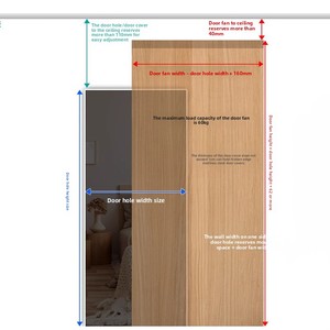 Phụ kiện cửa trượt không ray thiết kế hiện đại, phụ kiện cửa ẩn, con lăn gỗ treo bên, con lăn ẩn cho cửa - Product Image 4