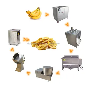 Станки для жарки банановых чипсов, 30-50 кг/час, автоматическая промышленная линия по производству стружек зеленого подорожника, цена в продаже