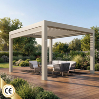 Pergola à lames orientables en alliage d'aluminium avec télécommande électrique, écologique, durable et résistante aux intempéries pour balcon, terrasse et jardin