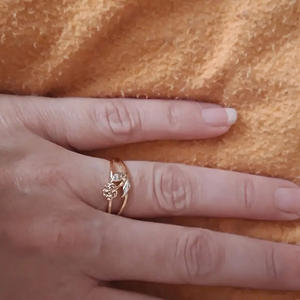 Anillo de Flores Q386, Chapado en Oro Rosa, Aleación, Unisex, Regalo, Joyería de Moda - Product Image 2