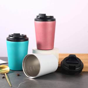 Tasse à café pliable en silicone portable de 350 ml (12 oz) avec couvercle et paille – Mug de voyage réutilisable - Product Image 2