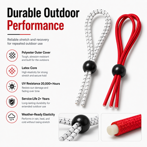 Cuerda Elástica Ajustable con Bola de Agarre de 26 mm y 5 mm de Diámetro para Cierre de Bolsas de Golf y Sujeción en Exteriores - Product Image 4