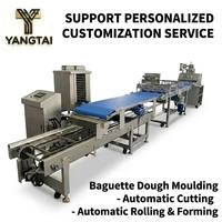 Ligne de production de baguettes françaises automatique contrôlée par PLC YT, capacité de 100 pièces/min, dimensions personnalisables pour équipement de boulangerie industrielle